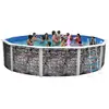 Image de Toi - Kit Piscine Hors-sol Acier Piedra Gris Ronde Ø3.50 X 1.20m Décor Pierre