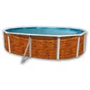 Image de Toi - Kit Piscine Hors-sol Acier Etnica Ovale 5.50 X 3.66 X 1.20m Décor Bois