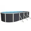 Image de Kit Piscine Hors-sol Acier Toi Anthracite Prestigio 120 Ovale 915x457x120cm Filtre À Sable