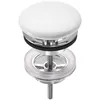 Image de Roca - A50640390c Aqua Desagüe Lavabo O Bidé Con Tapón Fijo Abierto De Porcelana Ø 72 Cromo - Ref: A50640390c