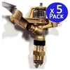 Image de Suinga - Lot De 5 Arroseur À Pulsation, Arroseur De Pelouse, Arroseur Circulaire Agricole Arrosage 1/2'' En Laiton 24º, Portée 9 À 14 M