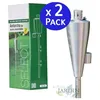 Image de Lot De 2 Torches De Jardin En Acier Inox 115 Cm - Durent Toute La Nuit - Fermeture Anti-fuite