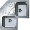 Image de Teka Angular 2C, Lavabo à poser, D'angle, Métal, Acier inoxydable, 2 vasques/bacs, Carré