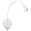 Image de Applique murale LED Loke 3W de Faro Barcelona avec bras articulé - Aluminium et métal peint, pour chambre ou lecture - Blanc