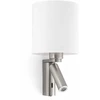 Image de Applique murale ROB avec spot de lecture LED nickel mat