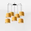 Image de Faro Samba Noir Lampe à suspendre Lamp Jaune Abat-jour modifié
