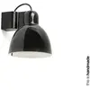 Image de Applique murale VENICE, douille E27, 15W, aluminium noir brillant, céramique noire brillante, L : 20 cm, H : 17,4 cm, Ø : 16,4 cm, variateur intégré
