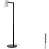 Image de Lampadaire VENICE E27 15W Acier noir satiné, céramique blanche H:135cm dimmable