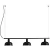 Image de Luminaire monté en saillie TATAWIN LINEAL S E27 15W acier noir satiné, verre noir brillant L:105cm H:200cm dimmable