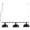 Image de Suspension TATAWIN M Linear E27 15W acier noir satiné, verre noir brillant L:105cm H:200cm intensité lumineuse variable