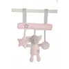 Image de Accroche-porte Éléphant en peluche rose 25cm