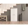 Image de Mobimarket - Meuble À Chaussures 55x36x108 Cm Blanc Mat Avec 2 Portes   Russia