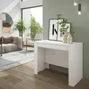 Image de Mobimarket   Table Extensible Blanche Brillante 51x90x78 Cm   Dimensions Ouvertes Jusqu'à 237 Cm   Panneau De Particules Mélaminé   Pour 10 Personnes