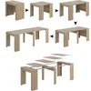 Image de Ventemeublesonline - Table Console Extensible Multifonctionnelle, Couleur Chêne Canadien, Dimensions 90 X 78 X 51 Cm