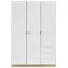 Image de Armoire Nina 3 Portes Et 3 Tiroirs L121 X H180 Cm - Blanc / Bois - Blanc / Bois