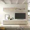 Image de Hogar24 - Meuble Tv De Salon À Quatre Portes, Avec Élément Mural Et Étagère, Couleur Chêne Canadien Et Blanc Artik, Dimensions Du Meuble Tv 200 X 43 X 41 Cm Élément Mural 105 X 35 X 29 Cm Etagère 95 X 3 X 21 Cm