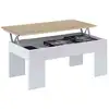 Image de Mobimarket - Table Basse Élévatrice Low Cost, Table De Salle À Manger Fini En Chêne Canadien - Blanc Artik, Mesure 100 Cm (longueur) X 45-56 Cm (hauteur) X 50 Cm (profondeur)