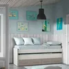 Image de Usinestreet - Lit Gigogne 90x190 Cm 2 Couchages Et 2 Tiroirs Gris Et Taupe