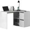 Image de CALICOSY - Bureau d'angle réversible 4 niches et 2 portes blanc L120 cm - VALEN
