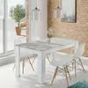 Image de Mobimarket - Table De Salle À Manger Extensible, Couleur Béton Et Blanc Artik, Dimensions 140 X 78 X 90 Cm