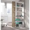 Image de Hogar24 - Bibliothèque 90x25x180 Cm Naturel Et Blanc - Nimes
