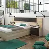 Image de Chambre Double Alaya 247 Cm   Tête De Lit En Mélamine 15 Mm   Style Moderne Et Industriel   Compatible Lits 135/150 Cm
