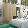 Image de Armoire De Rangement Coloris Chêne Canadien - Longueur 121 X Hauteur 180 X Profondeur 52 Cm