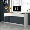 Image de Usinestreet - Bureau Reversible Avec Tiroir Blanc Artic - 50 Cm X 138 Cm X 75 Cm
