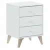 Image de Hogar24 - Table De Chevet 3 Tiroirs En Blanc Artik, Design De Chambre Moderne, 56x40x33,5 Cm