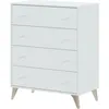 Image de Usinestreet - Commode - Sweet - 4 Tiroirs - Blanc - 95 X 77.5 X 40 Cm