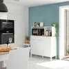 Image de Buffet De Cuisine Émile 3 Portes Et 1 Tiroir L108 X H126cm - Blanc / Bois - Blanc / Bois