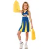 Image de DÃ©guisement De Pom Pom Girl - Bleu et jaune - Fille