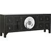 Image de Meuble TV DKD Home Decor Noir Oriental Blanc Or Blanc/Noir Métal Sapin Bois MDF 130 x 26 x 51 cm