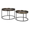 Image de Lot de 2 tables basses Cali en métal 50 cm x 75 cm x 75 cm / 42 cm x 65 cm x 65 cm Giner y Colomer