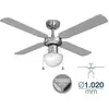 Image de Ventilateur de plafond avec éclairage EDM 33801 Caribe Argent 50 W