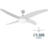 Image de Ventilateur Caspio Blanc ø132cm, 60w, Télécommande - Edm