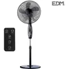 Image de Edm - Ventilateur De Sol Avec Télécommande Noir Puissance : 60w Pales : Ø40cm Hauteur Réglable 110-130cm .