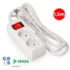 Image de Edm - Multi-prise 2 Bases Schuko + Interrupteur 1.5m 3x1,5mm