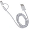Image de Muvit, câble 2-en-1 Lightning et micro-USB Spring Cable pour recharge et synchronisation, 1 m, blanc