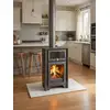 Image de Juan Panadero   Poêle À Bois Firenze 10,6 Kw   Haut Rendement 88 %   Triple Combustion   Four À Convection   Sortie De Fumée Horizontale 150 Mm
