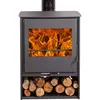 Image de Panadero   Poêle À Bois Eco Design Milano 11 Kw   Rendement 82%   Sortie De Fumée Horizontale 150 Mm   Bûches Jusqu'à 55 Cm   Design Moderne - Panader0