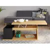 Image de Table basse réglable en hauteur - MDF - Chêne & Anthracite - ALDANA