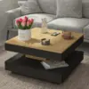 Image de Table Basse Soho 78x78 Cm Avec Plateau Extensible - Beige/gris