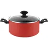 Image de Maxima Casserole Induction 20cm Aluminium Forgé, Antiadhésif Sans Pfoa, Couvercle Verre Rouge - Fagor
