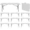 Image de 7h Seven House - Lot 10 Tables Pliantes 180cm, Rectangulaire, Blanc, Traiteur