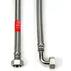 Image de Tuyau flexible en acier inoxydable, tuyau blindé, 100 cm, filetage femelle 1/2" x filetage femelle 1/2", coude DN13