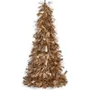 Image de Arbre de Noël Mat Lametta 18 x 18 x 45,5 cm Or Blanc Plastique Polypropylène