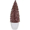 Image de Petit sapin de Noël rose or plastique 9 x 28 x 9 cm