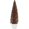 Image de Arbre de Noël grand 10 x 38 x 10 cm or bronze plastique