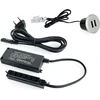 Image de Connecteur rond Plugy avec 2 ports USB pour encastrer au meuble en couleur peinte aluminium